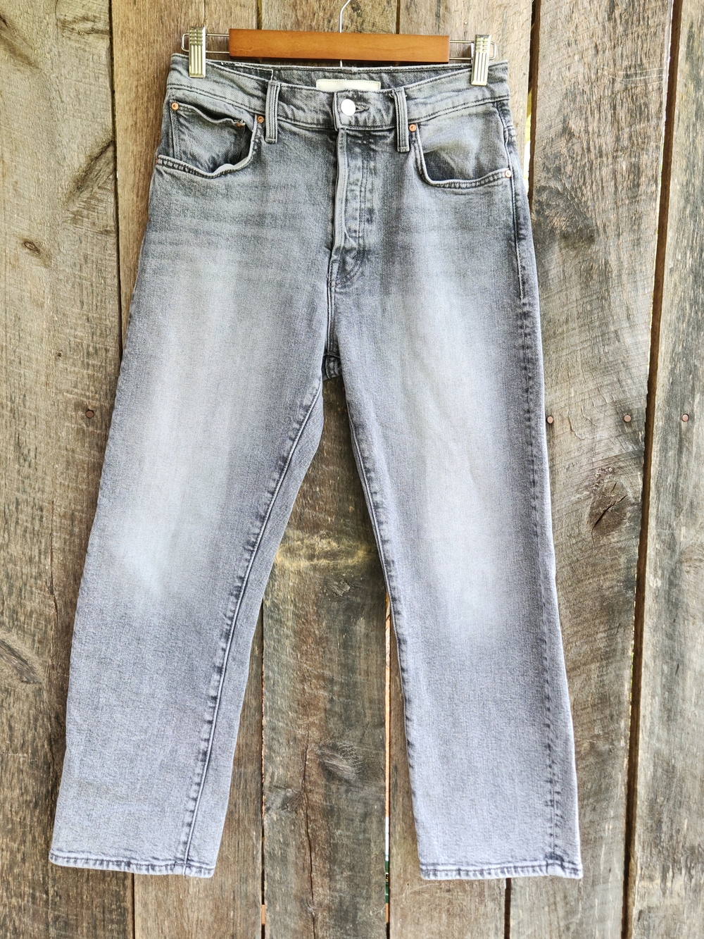 MOTHER Superior Women's Jeans 25 The Ditcher Crop Shadow Dancing Gray Wash